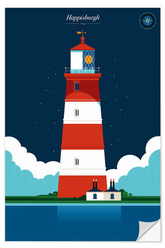 Selvklæbende plakat Happisburgh lighthouse