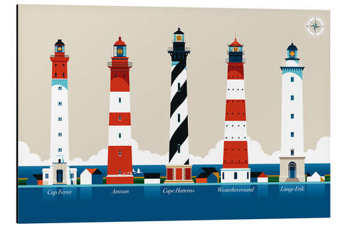 Aluminium print Lighthouse Island