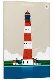 Aluminium print Westerheversand lighthouse