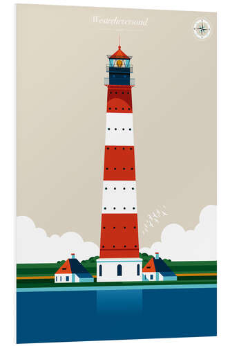 Tableau en PVC Westerheversand lighthouse