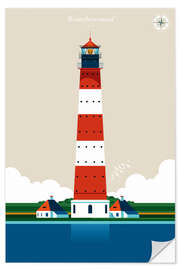 Selvklebende plakat Westerheversand lighthouse