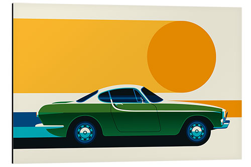 Quadro em alumínio Green vintage sports car side