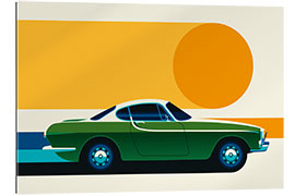 Galleriprint Green vintage sports car side