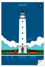 Selvklebende plakat Långe Erik lighthouse