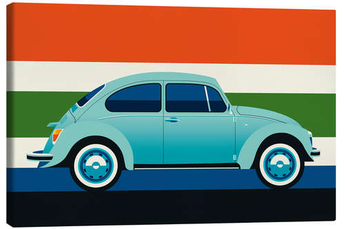 Quadro em tela Mint Vintage car side with stripes