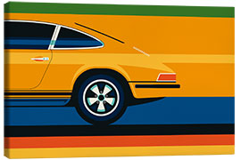 Tableau sur toile  Orange vintage sports car side back - Bo Lundberg