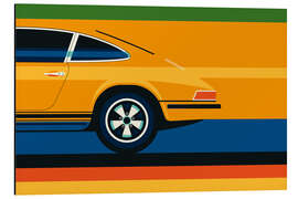 Magnettafel Orange vintage sports car side back