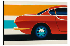 Magnettafel Red Vintage sports car side back