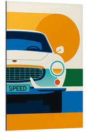 Magnettafel White vintage sports car front