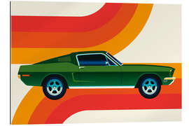 Galleriprint Green vintage sports car with stripes