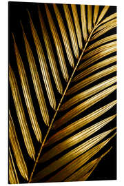 Aluminium print Golden palm leaf