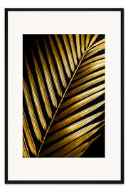 Gerahmter Kunstdruck Goldenes Palmenblatt