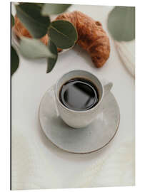 Magnettafel Kaffee und Crossaint am Morgen