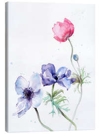 Canvas print Anemones in cool shades