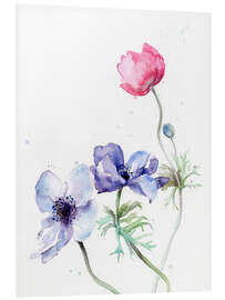 PVC print Anemones in cool shades