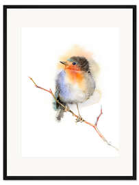 Gerahmter Kunstdruck Rotkehlchen