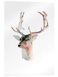 Stampa su vetro acrilico Busto di cervo - Verbrugge Watercolor