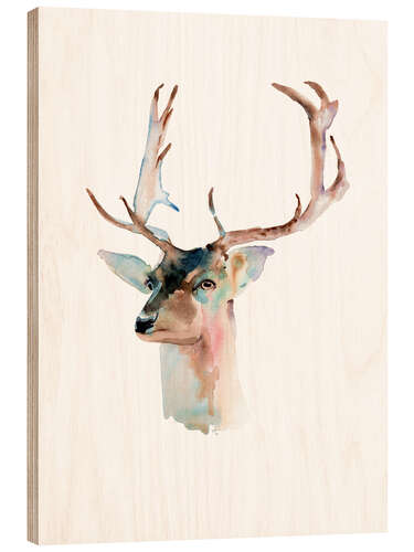 Hout print Deer bust