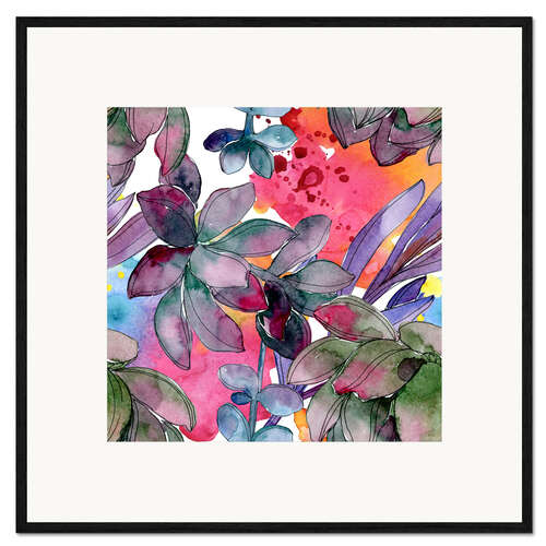 Impresión de arte enmarcada Leaves in watercolor II