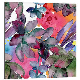 Magnettafel Blätter in Aquarell II