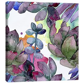 Canvas print  Leaves in watercolor