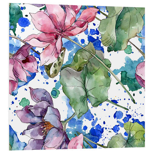 PVC print Beautiful flowers in watercolor