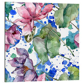 Magnettafel Seerosen in Aquarell