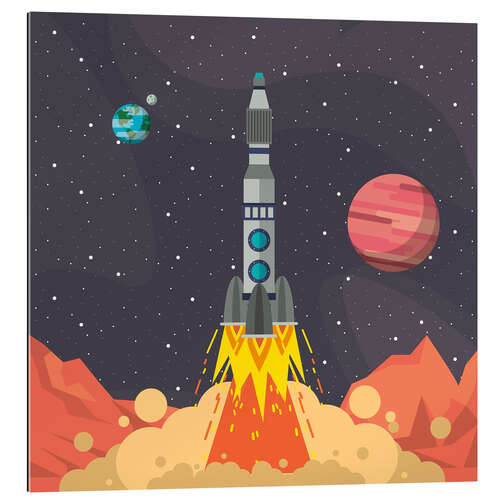 Quadro em plexi-alumínio Lançamento de foguete