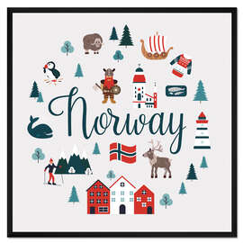 Gerahmter Kunstdruck Norway (Norwegen)