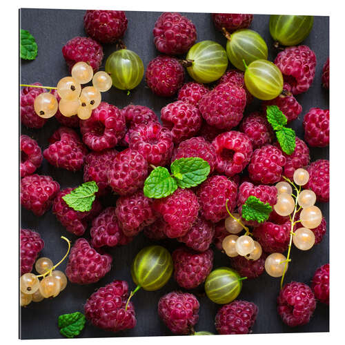 Gallery print Raspberries, gooseberries and currants