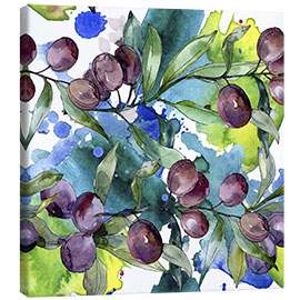Lærredsbillede  Grapes in watercolor