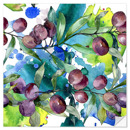 Wall sticker Grapes in watercolor