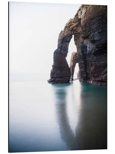 Aluminium print Two beautiful rock gates in the still water