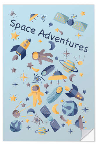 Selvklebende plakat Space Adventures