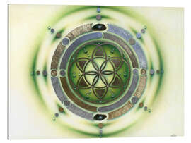 Aluminium print Flower of life, green