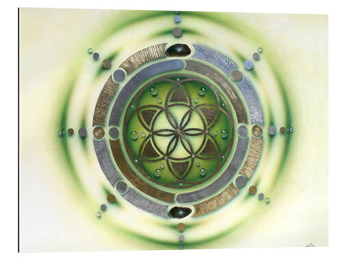 Galleritryk Flower of life, green