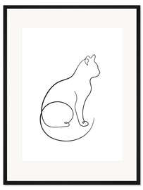 Gerahmter Kunstdruck Katzenlinie