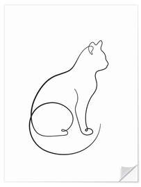 Wall sticker Cat line