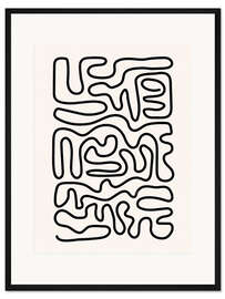 Gerahmter Kunstdruck Abstrakte Ansammlung von Linien