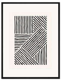 Gerahmter Kunstdruck Abstrakte Linienfelder