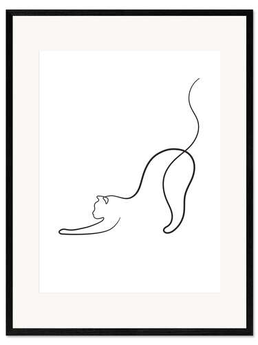 Framed art print Cat line II