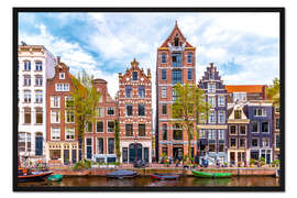 Gerahmter Kunstdruck Bunte Amsterdamer Häuser