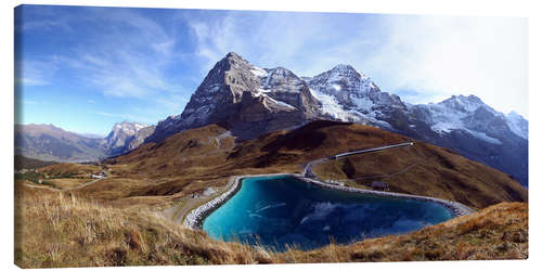 Obraz na płótnie Eiger panorama with reservoir