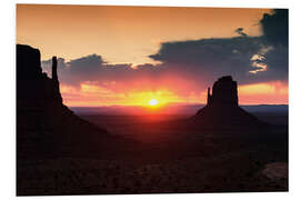 Quadro em PVC Pôr do sol em Monument Valley