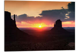 Tableau en plexi-alu Monument Valley coucher de soleil