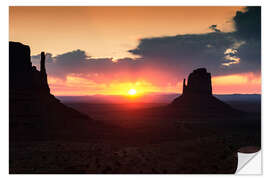 Selvklæbende plakat Monument Valley sunset