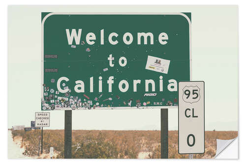 Självhäftande poster American West - Welcome to California