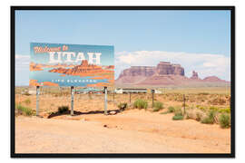 Gerahmter Kunstdruck Amerikanischer Westen - Willkommen in Utah