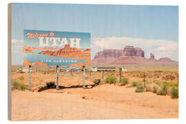 Cuadro de madera Oeste americano - Bienvenido Utah