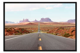 Gerahmter Kunstdruck Amerikanischer Westen - Highway Monument Valley